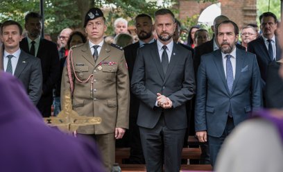 Minister obrony narodowej Władysław Kosiniak-Kamysz oraz charge d'affaires RP w Ukrainie Piotr Łukas